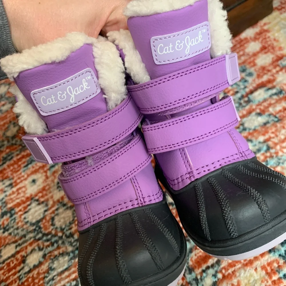 Cat & Jack Purple and Gray Snow Boots - Picture 2 of 8